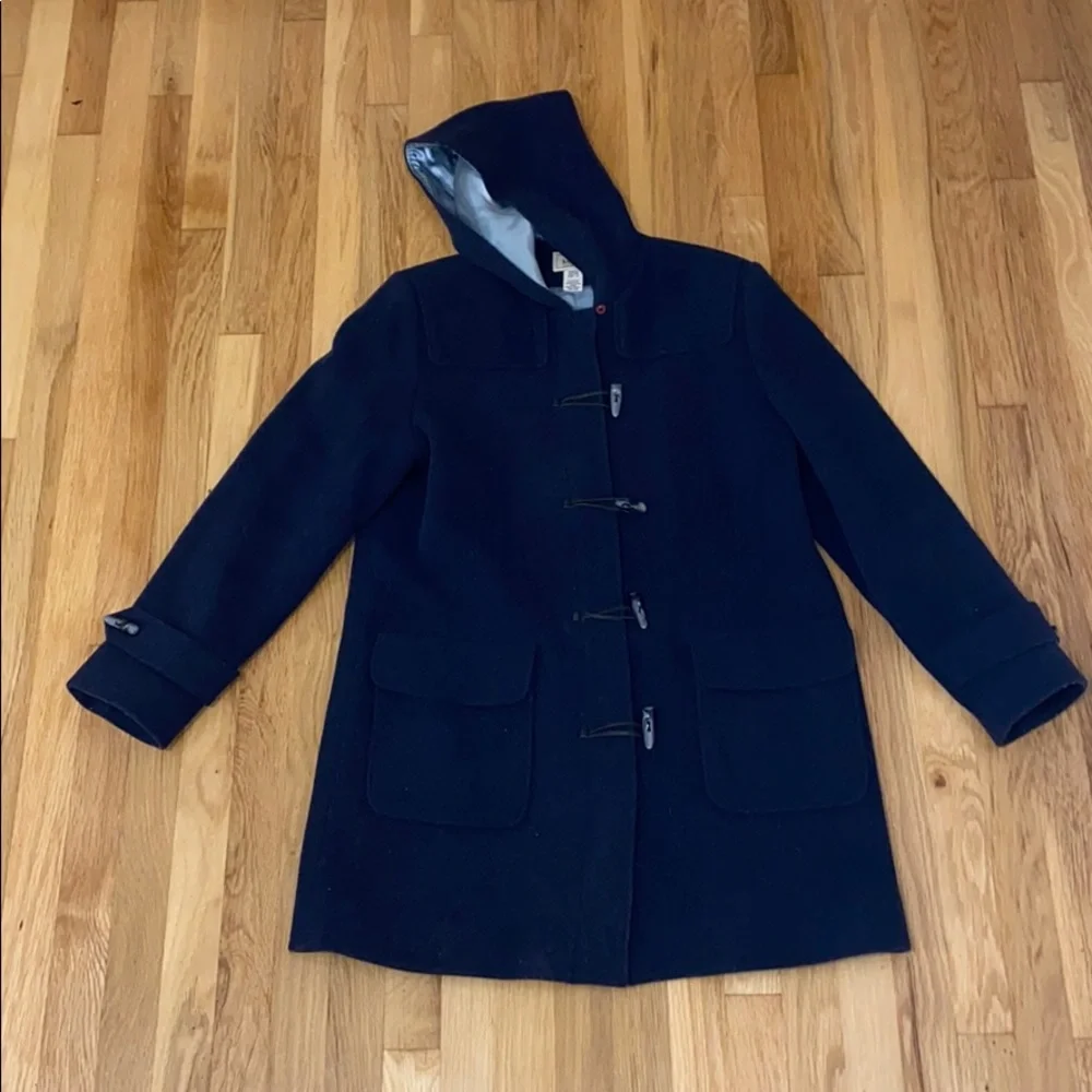 L. L. Bean Blue Wool Toggle Coat